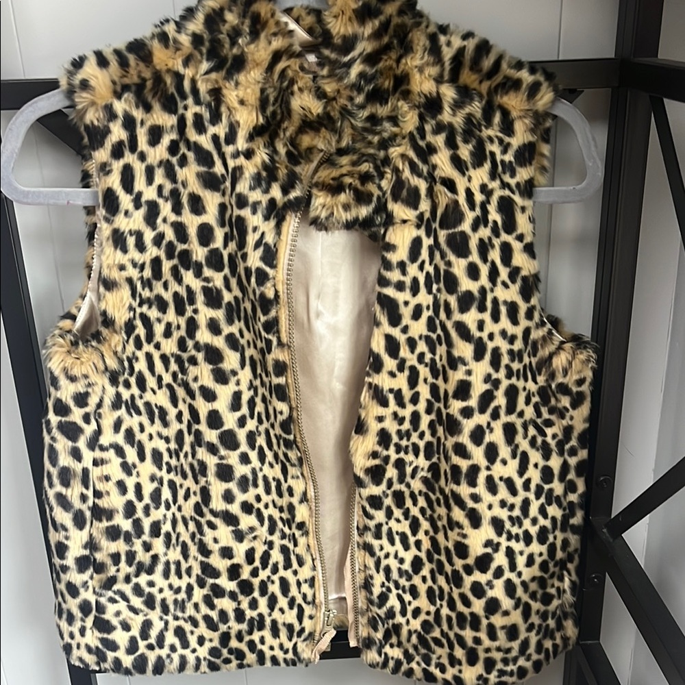 Leopard Print Faux Fur Vest